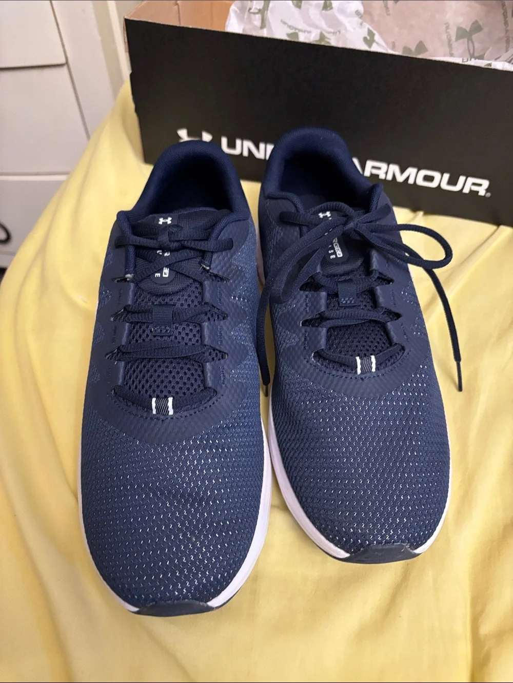 Under Armour Navy and White Men's Running Sneakers